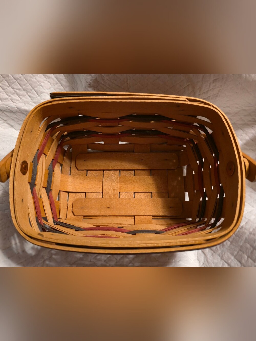 Handwoven 1997 Longaberger Holiday Tea Basket - Picture 3 of 4